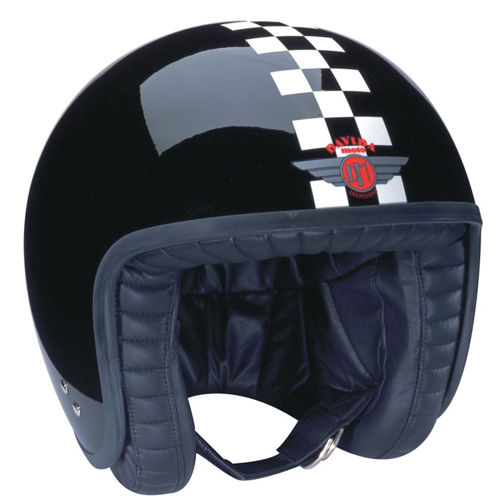 Jet Helmet - Black with White Check