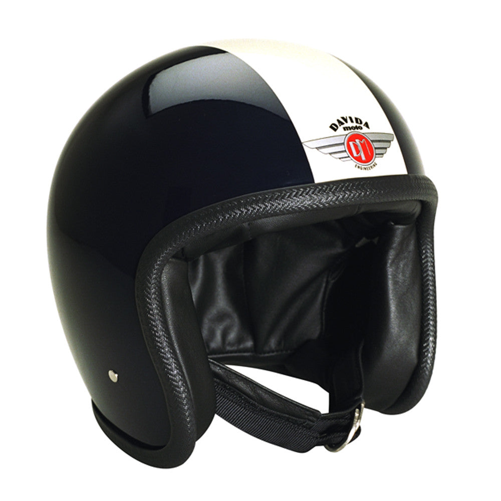 90221 - Black White Davida Speedster Helmet - Davida Motorcycle helmets