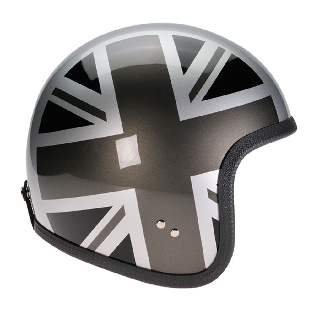 92512 - Silver Mono UJ Sides Davida Ninety 2 Helmet - Davida Motorcycle helmets - 1